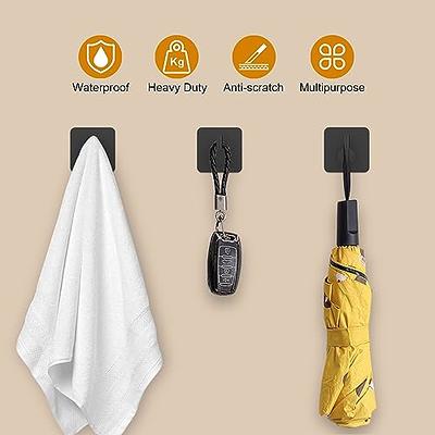 Honmein 6 Pcs Adhesive Wall Hooks for Hanging - Waterproof Shower
