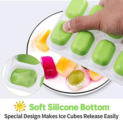 Silicone Ice Cube Tray, Jrisbo 4 Pack Easy-Release & Flexible 14-Ice Cube  Trays with Spill-Resistant Removable Lid, Stackable Ice Trays with Covers  for Freezer, Cocktail (Green) - Yahoo Shopping