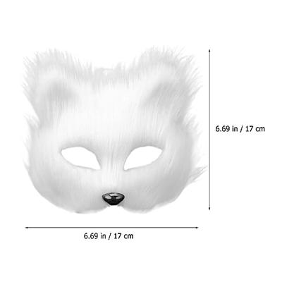 Toyvian 3Pcs Cat Masks White Cat Masks Blank Mask  