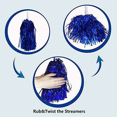 Football Spirit Cheerleader Pompons Cheer Pom Poms Royal Blue Plastic