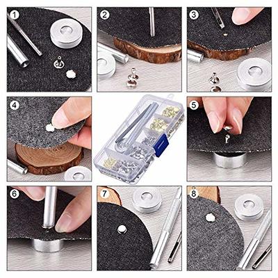 120 Sets Grommet Eyelets Tool Kit, Grommet Kit 1/2 Inch Eyelets with Tools  and Storage Box Silver 