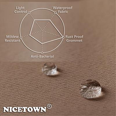  NICETOWN Outdoor Curtain Grommet Top and Bottom, Thermal  Insulated Keeps The Rain Out Versatile Vertical Drape, Blackout Heavy  Weight Wind Break Outdoor Drapery (52 by 108 inches,1 Piece, Tan-Khaki) :  Patio