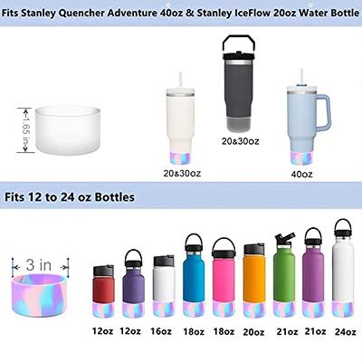 2pcs Protective Silicone Boot for Stanley Quencher Tumbler 30 oz 40 oz & IceFlow 20oz 30oz & Hydro Flask Water Bottle 12-24oz - Cup Bottom Sleeve 