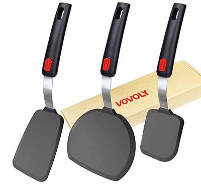 Vovoly Silicone Jar Spatula, Small Head with Long Handle, Rubber Spatulas Scrape