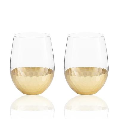 Twine Tulip Champagne Flutes, Gold Amber Tinted Drinking Tumblers Stemmed  Prosecco or Sparkling Wine Glasses, Yellow Brown, 7 Oz, Set of 2