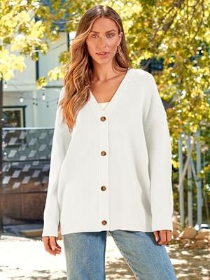 ANRABESS Women's Cardigan 2023 Open Front Oversized Button Lightweight Long  Sleeve v Neck Knit Loose Sweaters Fall Outwear : : Clothing