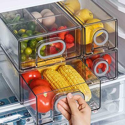 Refrigerator Organizer Bins with Lids, 8 Pack Plastic Freezer Organizer Bins  for Freezer, Kitchen, Countertops, Cabinets - Clear Pantry Organization and Storage  Bins Fridge Organizers by GOLIYEAN - Yahoo Shopping