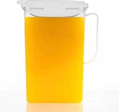  Party Bargains 50 oz. Plastic Carafe with Lids - Clear, 3  Count, White Flip Tab Lid Premium Quality & Heavy Duty Plastic Pitcher for  Iced Tea, Powdered Juice, Cold Brew, Mimosa