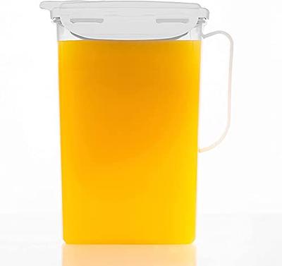  Party Bargains 50 oz. Plastic Carafe with Lids - Clear, 6  Count, White Flip Tab Lid Premium Quality & Heavy Duty Plastic Pitcher for  Iced Tea, Powdered Juice, Cold Brew, Mimosa