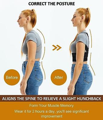 Back Brace Posture Corrector for Women and Men, Lower and Upper Back Pain  Relief, Hunchback and Scoliosis Straightener with 2 Removable Metal Splints