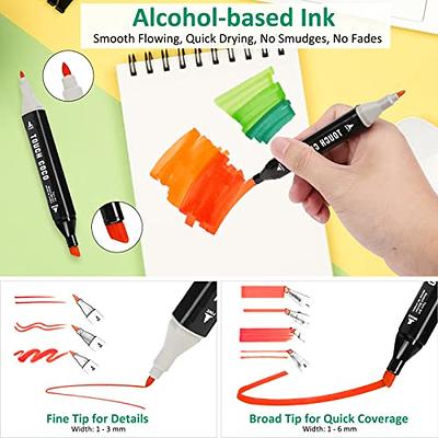 ParKoo 80 Colors Dual Tips Alcohol Art Markers