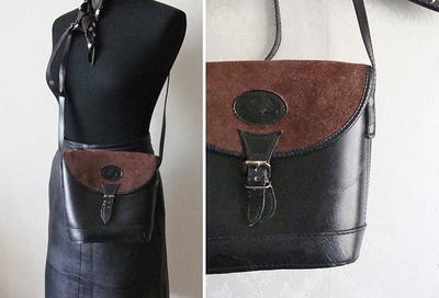 Vintage Black Womens Small Shoulder Bag Small Side Bag Crossbody Purse