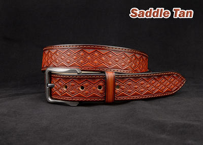 Handmade Red Leather Belt [Personalized] [Custom]