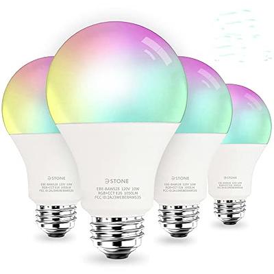 SYLVANIA Wifi LED Smart Light Bulb, 60W Equivalent Full Color and Tunable  White A19, Dimmable, Compatible with Alexa and Google Home Only - 4 Pack  (75674) 