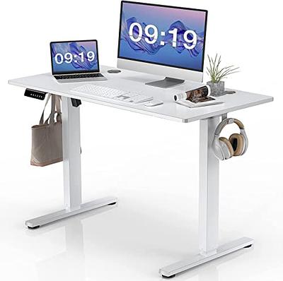  WOKA 55 x 28 Inch Electric Standing Desk with Wheels, Height  Adjustable Stand up Desk with a Monitor Stand Riser, Standing Computer Desk  with Memory Controllers, Adjustable Desks for Home Office 