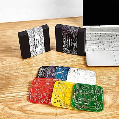 Coasters for Drinks in PCB-Design White Coasters Decor with Immersion Gold  Circuit Board Coasters for Coffee Table Gamer Bar Office Cute Stuff for  Boyfriend Geeky Engineer Dad Men (2 x White/Pack) 