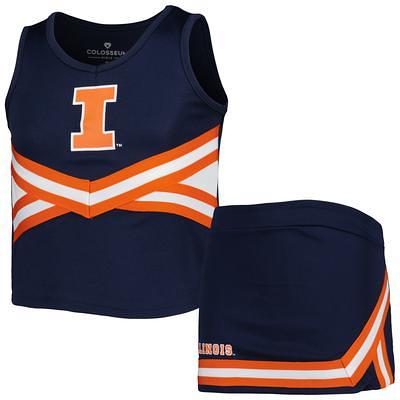 Girls Toddler Denver Broncos Orange/Navy Two-Piece Spirit Cheerleader Set  with Bloomers