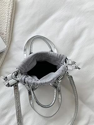 Snakeskin Embossed Dome Bag Black Fashionable Double Handle