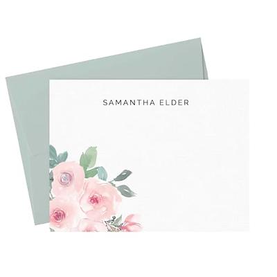 Flower Stationery, Floral Personalized Stationery Set, For Women