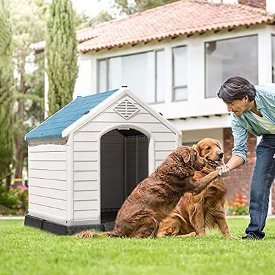 PawHut dog house indoor & medium-large outdoor wooden plastic dog