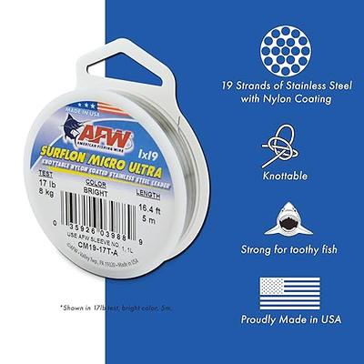 American Fishing Wire Surflon Micro Supreme, Nylon Coated 7x7 Stainless  Steel Leader Wire, 65 lb Test, 030 Diameter, Bright, 5 m - Yahoo Shopping