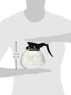 Bunn Regular and Decaf Glass Coffee Pot Decanter / Carafe, 12 Cup, 2 Black and 1 Orange, Set of 3