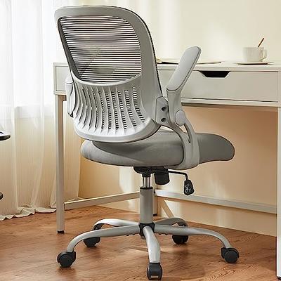 Home Office Chair Mesh Desk Chair Computer Chair with Lumbar Support Flip  Up Arms Ergonomic Chair Adjustable Swivel Rolling Executive Mid Back Task