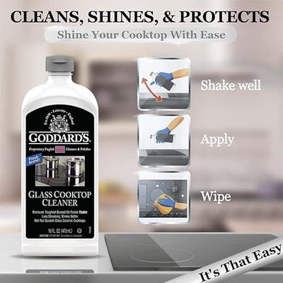 Goddard's Glass Cooktop Cleaner – Non-Abrasive Glass Cleaner for Stove Top  Covers – Hard Water Stain Remover