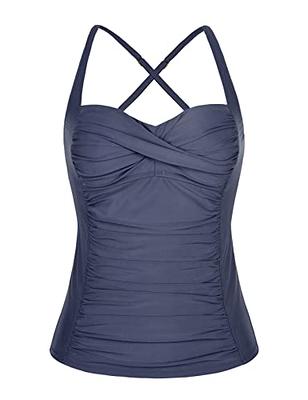 Mycoco Bathing Suit Tops for Women Large Bust Ruched Swim Tankini Tops Push  Up Swimsuit Top Grey US 8 - Yahoo Shopping