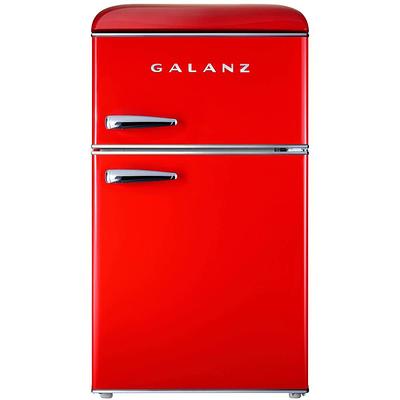 Galanz 3.1 Cu ft Two Door Mini Fridge with Freezer, Stainless, Estar