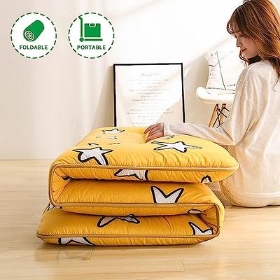 Japanese Style Roll Up Mattress,Tatami Mat Floor Mattress,Thick Futon  Mattress Double Foldable,Single/Double Sleeping Pad for Dormitory Bedroom,Folding  Mattress Sofa Bed,Yellow,Full/120x200cm - Yahoo Shopping