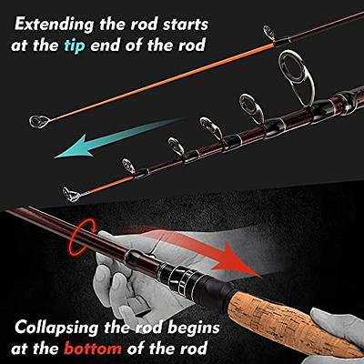 Portable Telescopic Fishing Rod Cork Handle Spinning Carbon Fiber