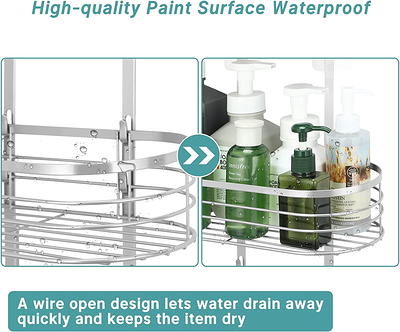 Dracelo Satin Extra Wide Metal Wire Over The Bathroom Shower Door Caddy,  Hanging Storage Organizer - Yahoo Shopping