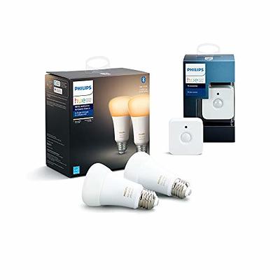 Philips Hue White Smart Bulb 2-Pack, 1100 Lumens, Bluetooth & Zigbee  Compatible, Works with Alexa & Google Assistant, Dimmable Only