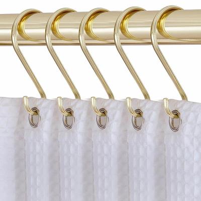 Shower Rings, Rustproof Zinc Shower Curtain Hooks Rings, S Shaped Hooks for  Shower Curtains, Set of 12, Gold - Yahoo Shopping
