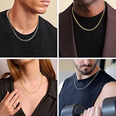 Men's Solid Curb Chain Necklace Stainless Steel 8mm 20