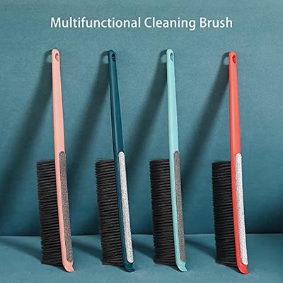 CQT 2 in 1 Bathroom Cleaning Brush with Soap Dispenser 48 Long Handle  Detachable Stiff Bristles Scrub Brush 1 Scrubber Heads and 1 Scouring Pad  Head