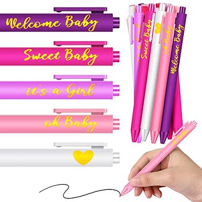 Ireer 36 Pcs Baby Shower Favors Pens for Guests Bulk Games It's a Boy or  Girl Pens Retractable Gel Ink Pens Blue Pink White Gel Pens Small Baby  Shower