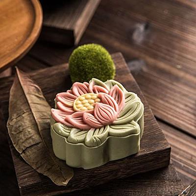 Plastic Mooncake Mold Chrysanthemum Lotus Stamp Cookie Cutter Mould DIY  Baking
