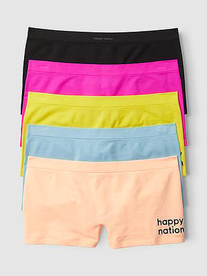 Happy Nation for Tweens 5-Pack No Show Bikini Underwear