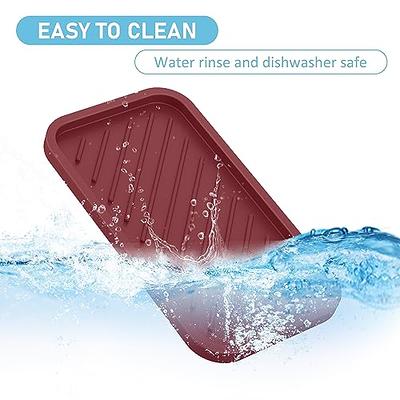 EGWON Kitchen Soap Tray,Sink Tray Silicone Soap Dish Sponge Holder