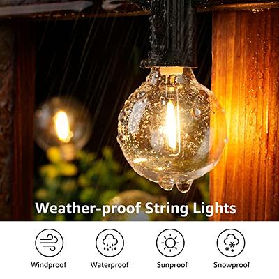 DAYBETTER Outdoor String Lights,100ft,with 50 G40 Edison Vintage  Bulbs,Waterproof for Patio Garden Gazebo Bistro Cafe Backyard
