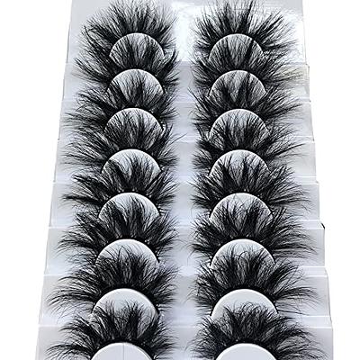 8 Pairs 25mm Mink Lashes Thick Curled Natural Hair Eyelashes Wispy