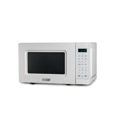 COMMERCIAL CHEF 1.6 Cubic Foot Microwave with 10 Power Levels, Small  Microwave with Push Button Child Safety Lock, 1100 Watt Microwave with  Digital