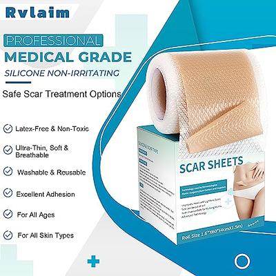 Silicone Scar Sheets (1.6 X 60), Medical Silicone Scar Tape Roll, Strips,  Patch, Bandage - Scars Removal Treatment - Keloid Scar Silicone Sheets for