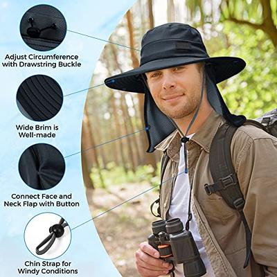 Boonie Cap Fishing Hiking Summer Snap Brim Neck Cover Bucket Flap Unisex  Hat