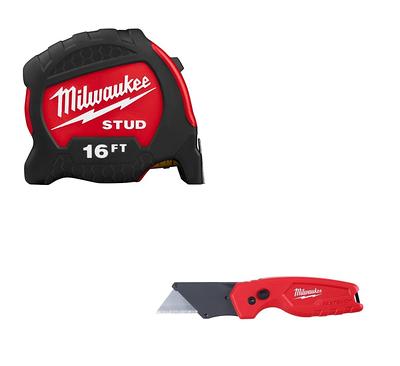 Milwaukee 25 ft. Compact Tape Measure with Compact FASTBACK Folding Utility  Knife and 2-Pack INKZALL Fine Point Marker (4-Piece)  48-22-6625-48-22-1500-48-22-3105 - The Home Depot