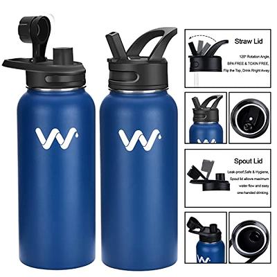 Insulated Water Bottle With Straw Lid & Spout Lid, - 32 oz - Vacuum  Insulated - Stainless Steel Reusable Water Bottle 