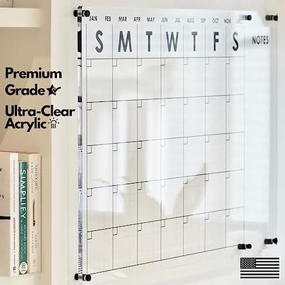 Acrylic Clear Calendar for Wall - 24 x 12 Weekly Wall Calendar, Dry