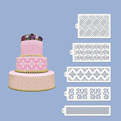 10 Pieces Wedding Cake Stencil Cake Decorating Templates Wedding Cake  Decorative Flower Edge Molding Baking Fondant Tool for Wedding Cupcake Cake